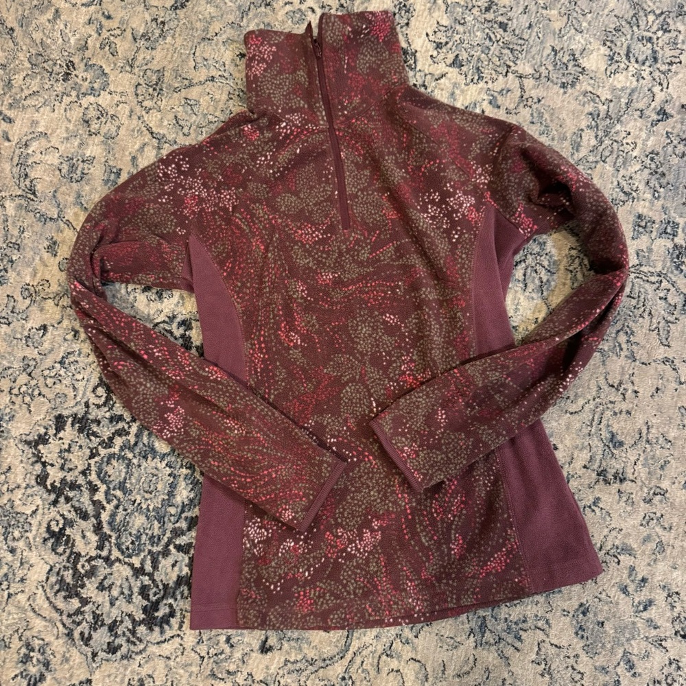 Columbia Maroon and Pink Quarter-Zip Fleece